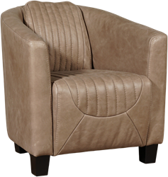 Leren kuipstoel Press Special - Vintage Leer Taupe - Hout zwart