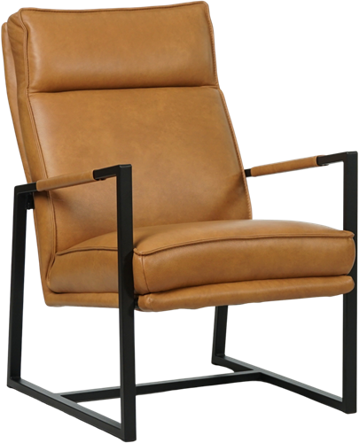 Leren design fauteuil hoge rugleuning Square - Granada leer Sahara