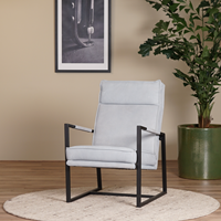 Leren design fauteuil hoge rugleuning Square - Kenia Leer Azul - OUTLET