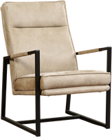 Leren design fauteuil hoge rugleuning Square - Kenia Leer Taupe