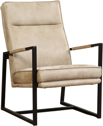 Leren design fauteuil hoge rugleuning Square - Kenia Leer Taupe