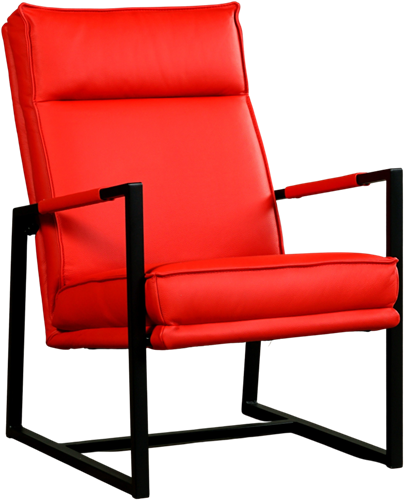 Leren design fauteuil hoge rugleuning Square - Toledo Leer Ferrari
