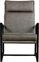 Leren design fauteuil hoge rugleuning Square - Rancho Leer Steel-2
