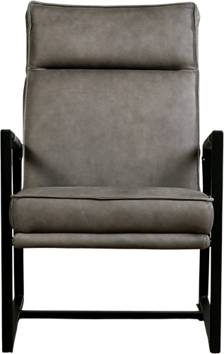 Leren design fauteuil hoge rugleuning Square - Rancho Leer Steel-2