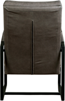 Leren design fauteuil hoge rugleuning Square - Rancho Leer Steel-3