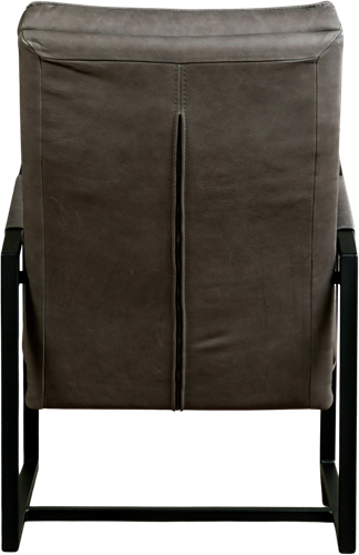 Leren design fauteuil hoge rugleuning Square - Rancho Leer Steel-3
