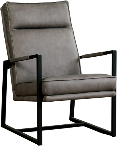 Leren design fauteuil hoge rugleuning Square - Rancho Leer Steel
