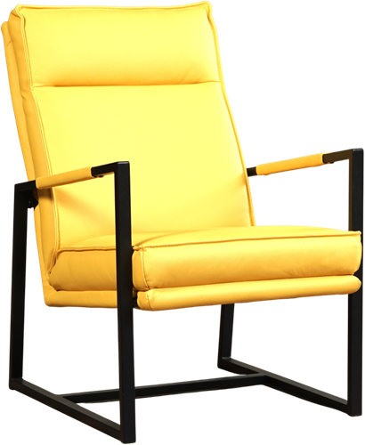 Leren design fauteuil hoge rugleuning Square - Toledo Leer Giallo