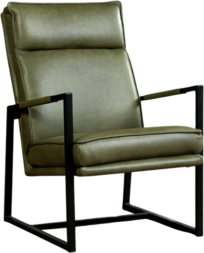 Leren design fauteuil hoge rugleuning Square - Granada leer Moss
