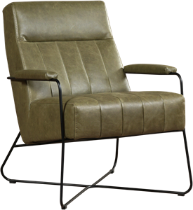 Leren stock fauteuil agree 2 groen