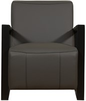 Leren industriële fauteuil Touch - Toledo Leer Antracite - Frame zwart-2
