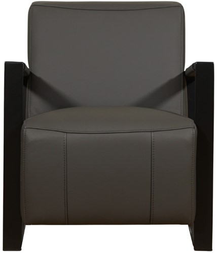 Leren industriële fauteuil Touch - Toledo Leer Antracite - Frame zwart-2