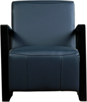 Leren industriële fauteuil Touch - Toledo Leer Marine - Frame zwart-2