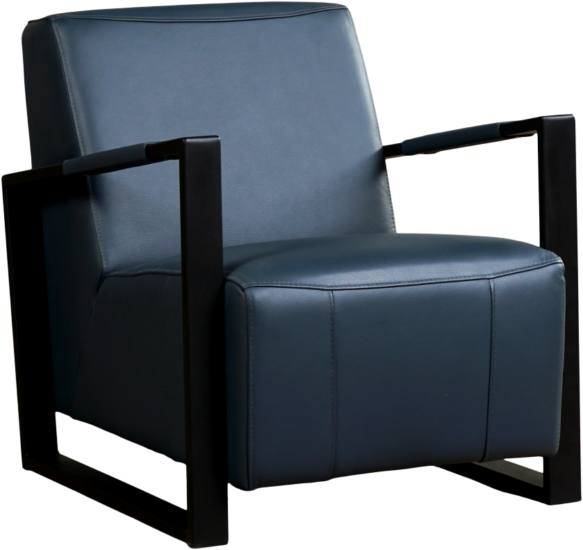 Dwang Aanmoediging Oswald Leren industriële fauteuil Touch - Toledo Leer Marine - Frame zwart ShopX