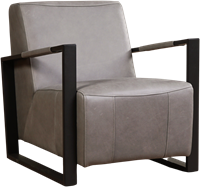 Leren industriële fauteuil Touch - Rancho Leer Steel - Frame zwart