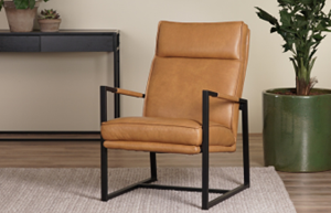 Leren fauteuils met armleuning

