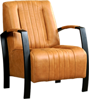 Leren fauteuils met stalen frame