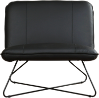 Leren brede design fauteuil Smile zonder armleuning - Hermes Leer Nero-2