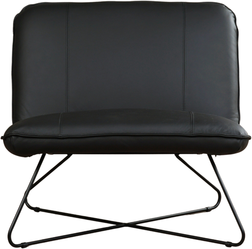 Leren brede design fauteuil Smile zonder armleuning - Hermes Leer Nero-2