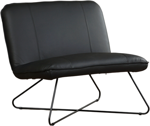 Leren brede design fauteuil Smile zonder armleuning - Hermes Leer Nero