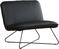 Leren brede design fauteuil Smile zonder armleuning - Toledo Leer Nero