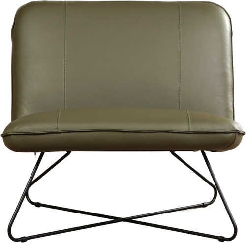 Leren brede design fauteuil Smile zonder armleuning - Toledo leer Olive-2