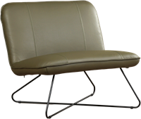 Leren brede design fauteuil Smile zonder armleuning - Toledo leer Olive