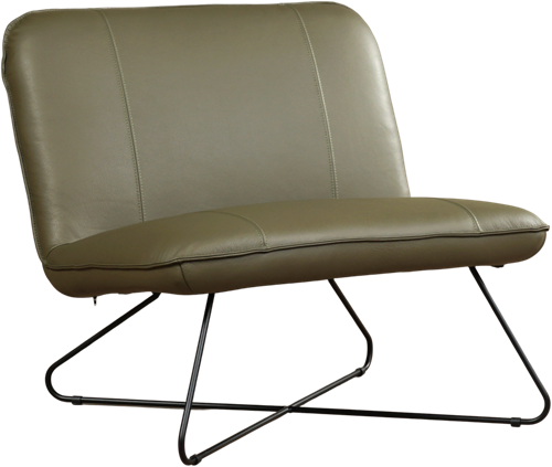 Leren brede design fauteuil Smile zonder armleuning - Toledo leer Olive