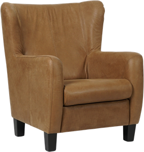 Leren fauteuil hug 391 bruin, bruin leer, bruine stoel