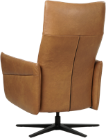 Leren relaxfauteuil Ease met geintegreerd voetenbank - Granada leer Sahara - Medium - Stervoet mat zwart-3