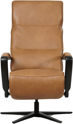 Leren relaxfauteuil Matrix - Elektrisch - Granada Sahara (cognac) - Maat, small - Stervoet mat zwart-2