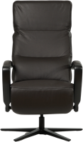 Leren relaxfauteuil Matrix - Elektrisch - Massif Marron (donkerbruin) - Maat, large - Stervoet mat zwart-2