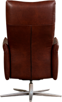 Leren relaxfauteuil Ease met geintegreerd voetenbank - Granada leer Cognac - Large - Stervoet geborsteld RVS-3