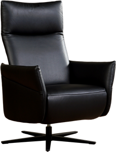 Leren relaxfauteuil Ease met geintegreerd voetenbank