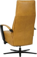 Leren relaxfauteuil Idol met geintegreerd voetenbank - Granada Amber (cognac) - Maat, small - Frame mat zwart - Stervoet mat zwart-3