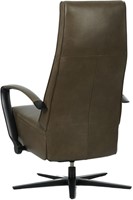 Leren relaxfauteuil Idol met geintegreerd voetenbank - Granada leer Ash - Medium - Frame mat zwart - Stervoet mat zwart-3