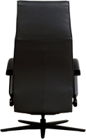 Leren relaxfauteuil Idol met geintegreerd voetenbank - Massif Leer Graphite - Medium - Frame mat zwart - Stervoet mat zwart-3