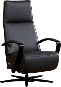 Leren relaxfauteuil idol 963 grijs, grijs leer, grijze stoel