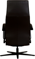 Leren relaxfauteuil Idol met geintegreerd voetenbank - Massif Leer Marron - Medium - Frame mat zwart - Stervoet mat zwart-3