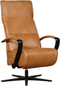 Leren relaxfauteuil matrix 579 bruin, bruin leer, bruine stoel