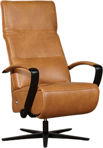Leren relaxfauteuil matrix 583 bruin, bruin leer, bruine stoel