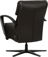 Leren relaxfauteuil Matrix - Elektrisch - Massif Marron (donkerbruin) - Maat, large - Stervoet mat zwart-3