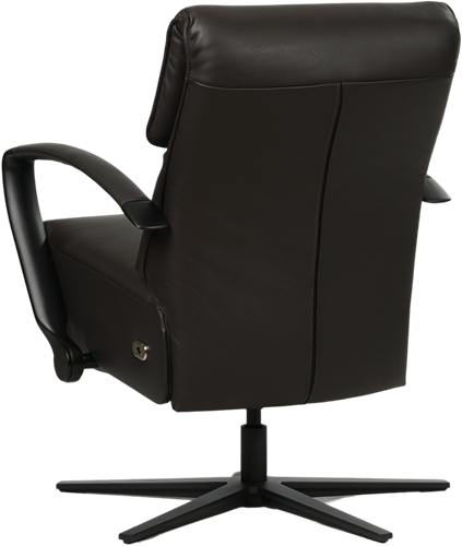 Leren relaxfauteuil Matrix - Elektrisch - Massif Marron (donkerbruin) - Maat, large - Stervoet mat zwart-3