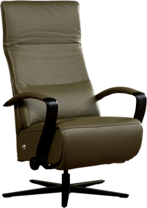 Leren relaxfauteuil Matrix met geintegreerd voetenbank