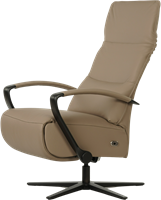 Leren relaxfauteuil Matrix - Elektrisch - Toledo Mocca (taupe/bruin) - Maat, small - Stervoet mat zwart-3