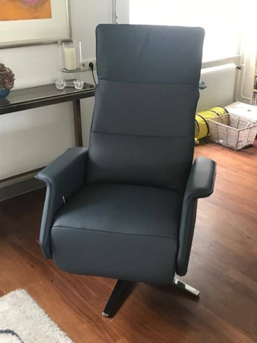 Leren relaxfauteuil - blauw leer