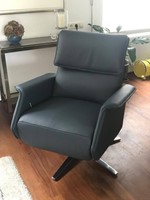 Leren relaxfauteuil - blauw leer-2