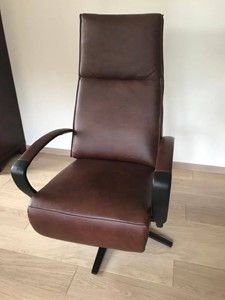 Leren relaxfauteuil idol 1205 bruin, bruin leer, bruine stoel