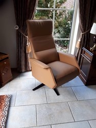 Leren relaxfauteuil - bruin leer