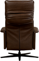 Leren relaxfauteuil Mojo met geintegreerd voetenbank - Granada leer Chocolate - Medium - Stervoet mat zwart-3